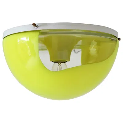 Pre-owned Carlo Nason For Mazzega Midcentury Pop Style Flush Mount Light, 1970s In Green