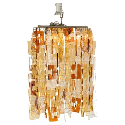 Pre-owned Carlo Nason For Mazzega Murano Glass Chandelier In Sand