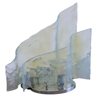 Pre-owned Carlo Nason For Mazzega Opalescent Murano Glass Table Lamp In Transparent