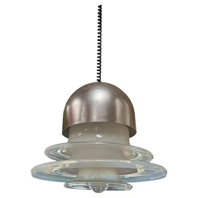 Pre-owned Carlo Nason For Mazzega Space Age Layered Glass Pendant Lamp, Italy 1960s In Transparent