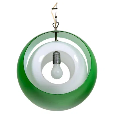 Pre-owned Carlo Nason Green Eclisse Pendant Light By  For Mazzega, Italy 1960s