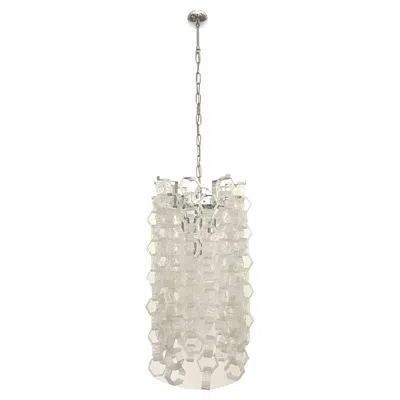 Pre-owned Carlo Nason Italian Long Midcentury Interlocking Murano Chandelier By , 1970s In Sand