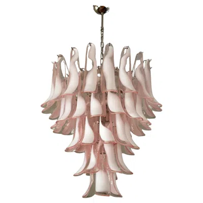 Pre-owned Carlo Nason Large Eclectic Pink Murano Chandelier In Flamingo Style