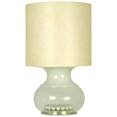 Pre-owned Carlo Nason Large Italian Glass, Silvered Plastic And Fiberglass Shade 1970s Table Lamp In Sand