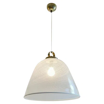 Pre-owned Carlo Nason Large Murano 1960s Pendant Reticello Glass Pendant Attributed To  In Transparent