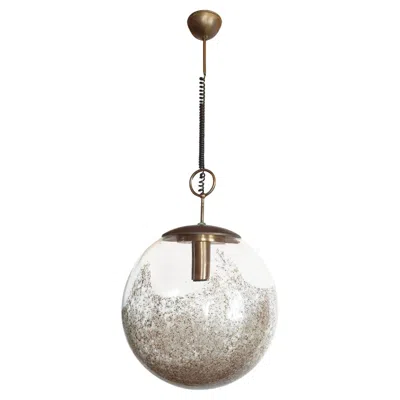 Pre-owned Carlo Nason Large Murano Glass Chandelier, Mazzega In Transparent