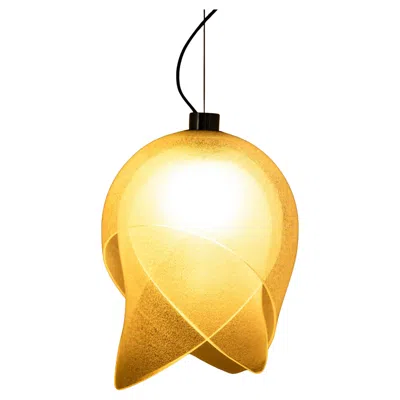Pre-owned Carlo Nason Ls 178 Pendant Lamp In Bubble Crystal, Italy 1970s In Orange