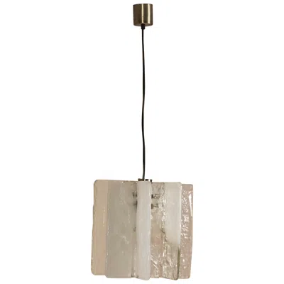 Pre-owned Carlo Nason Ls 192 Pendant Lamp Cast Glass For A.v. Mazzega, Italy 1970s In Sand