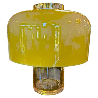 Pre-owned Carlo Nason Lt226 Murano Glass Table Lamp By  For Mazzega In Yellow