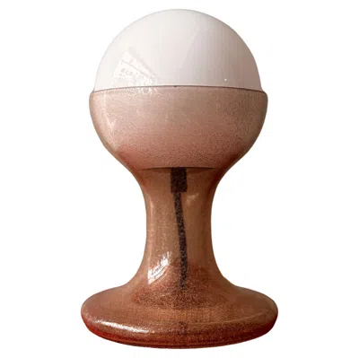Pre-owned Carlo Nason Mid-century Modern Lt215 Table Lamp By  For Mazzega, 1970 Italy In Brown