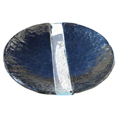 Pre-owned Carlo Nason Minimal Decorative Bowl Black Murano Massif Glass 1970  For Mazzega
