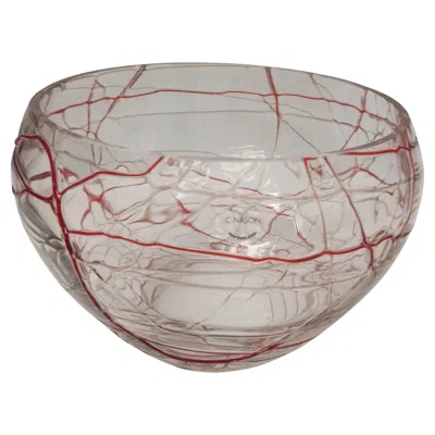 Pre-owned Carlo Nason Murano Glass Bowl Vase, Signed  Circa 2000 In Transparent