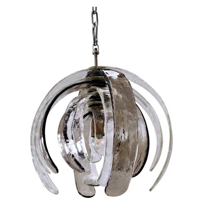 Pre-owned Carlo Nason Murano Glass Suspension Model "artichoke" By  For Mazzega In Transparent