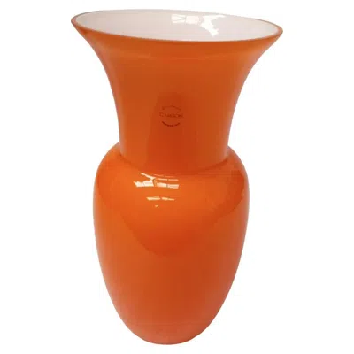 Pre-owned Carlo Nason Murano Glass Vase By , Italy 2000s In Orange