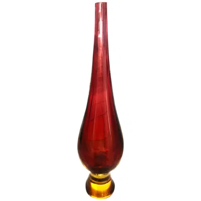 Pre-owned Carlo Nason , Murano Vase, Red Amber Transparent Glass, Circa 1960