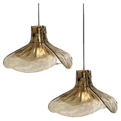 Pre-owned Carlo Nason Pendant Lamp Model Ls185 By  For Mazzega In Brown