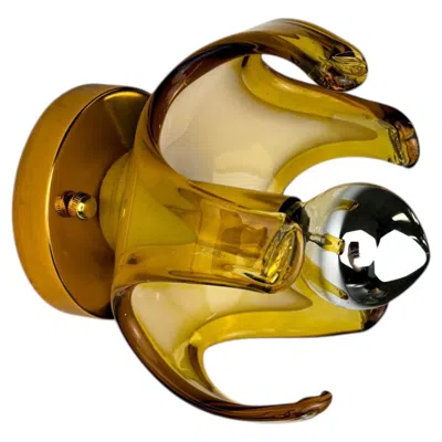 Pre-owned Carlo Nason Sconce For Mazzega, Orange Murano Blown Glass, Italy 1970s