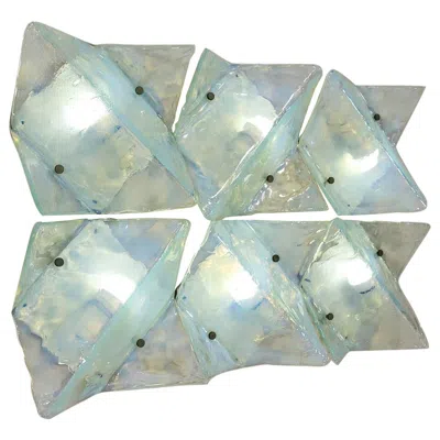 Pre-owned Carlo Nason Six Wall Lamps Model Lp 253 By  For Av Mazzega, Italy 1970s In Transparent