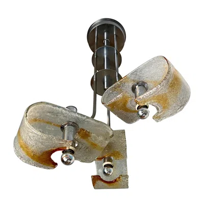 Pre-owned Carlo Nason Stunning Mid-century Modern Chandelier By  For Mazzega, 1970 In Brown