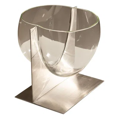 Pre-owned Carlo Nason Vase S509 In Glass And Steel, Italy 1960s In Brown