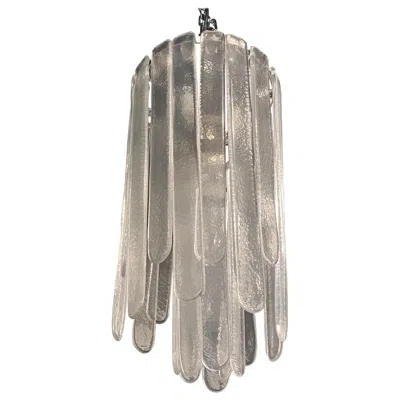 Pre-owned Carlo Nason Vintage  Mazzega Murano Cascading Italian Glass Chandelier In Transparent