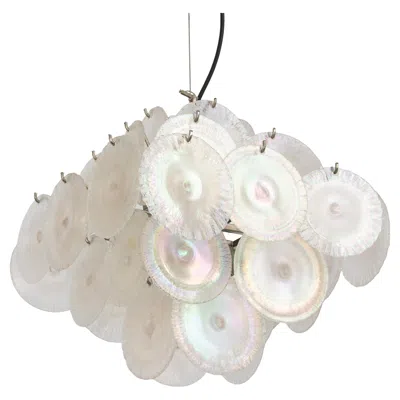 Pre-owned Carlo Nason Vistosi Disc Murano Glass Disc Chandelier By Mazzega , Italy, 1960s In Sand