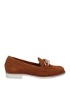 Carlo Pazolini Woman Loafers Camel Size 5 Soft Leather In Beige