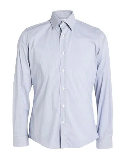 Carlo Pignatelli Cerimonia Man Shirt Navy Size 15 ¾ Cotton, Polyamide, Elastane In Blue