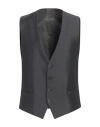 Carlo Pignatelli Classico Man Tailored Vest Charcoal Size 44 Polyester, Wool In Grey