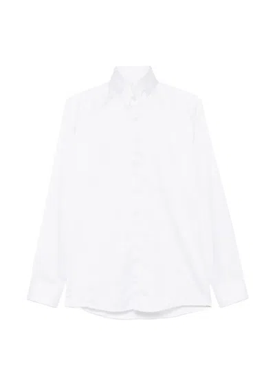Carlo Pignatelli Embroidered-collar Concealed-fastening Shirt In White