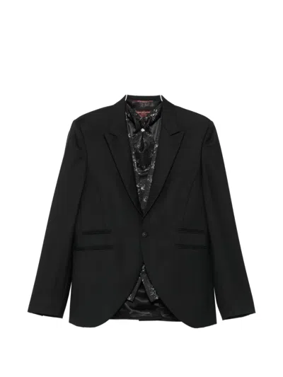 Carlo Pignatelli Floral-jacquard Suits In Black