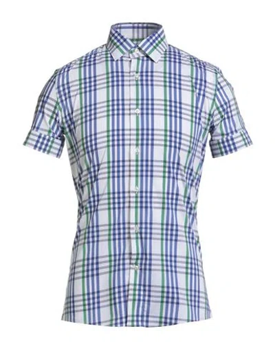 Carlo Pignatelli Man Shirt Blue Size 15 ½ Cotton, Polyamide, Elastane