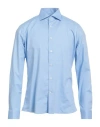 Carlo Pignatelli Man Shirt Light Blue Size 16 ½ Cotton, Elastane In Blue