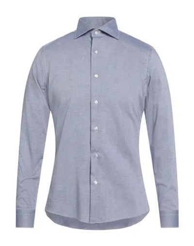Carlo Pignatelli Man Shirt Midnight Blue Size 17 Cotton