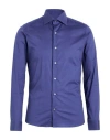 Carlo Pignatelli Man Shirt Navy Size 15 Cotton, Elastane In Blue