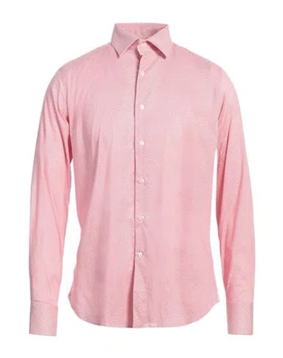 Carlo Pignatelli Man Shirt Red Size 16 Cotton, Elastane