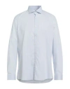 Carlo Pignatelli Man Shirt Sky Blue Size 17 Cotton, Elastane In Blue