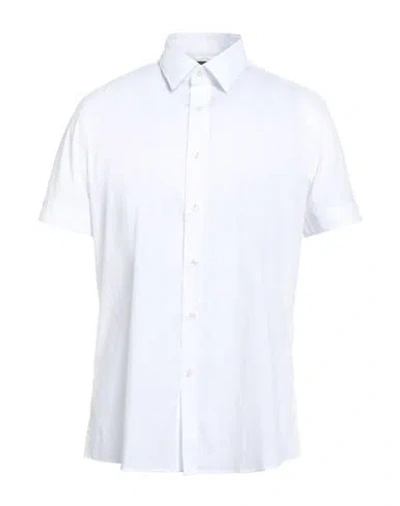 Carlo Pignatelli Man Shirt White Size 17 Cotton, Polyamide, Elastane