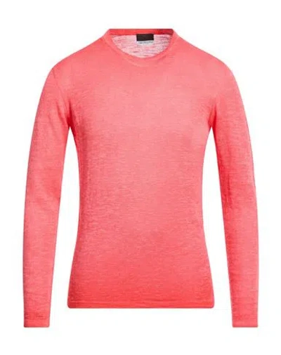 Carlo Pignatelli Man Sweater Tomato Red Size Xl Linen, Cotton In Pink