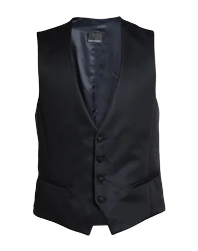 Carlo Pignatelli Man Tailored Vest Black Size 42 Acetate, Polyester, Viscose
