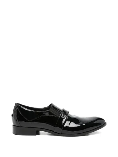 Carlo Pignatelli Patent-leather Strap-detail Loafers In Black