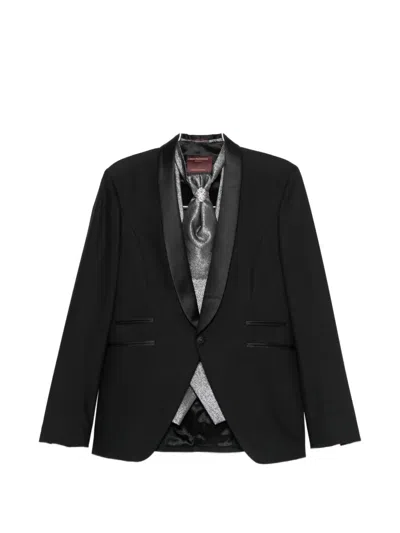 Carlo Pignatelli Shawl-lapel Single-breasted Four-piece Suit In Black