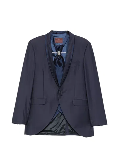 Carlo Pignatelli Shawl-lapel Single-breasted Four-piece Suit In Blue