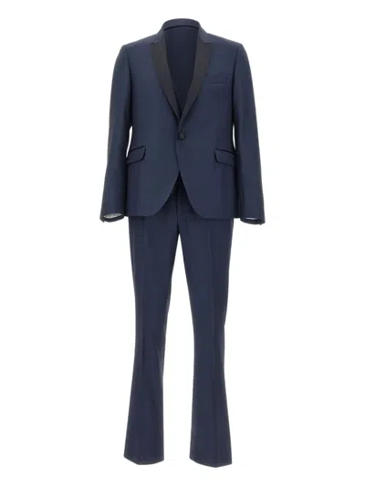 Carlo Pignatelli Textured Weave Three-piece Suit In Blue