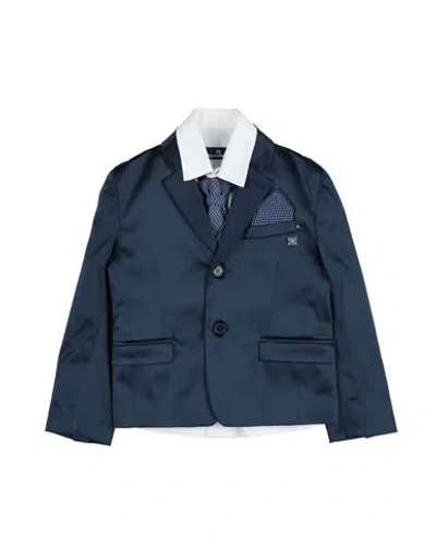 Carlo Pignatelli Babies'  Toddler Boy Blazer Navy Blue Size 4 Polyester, Cotton, Elastane