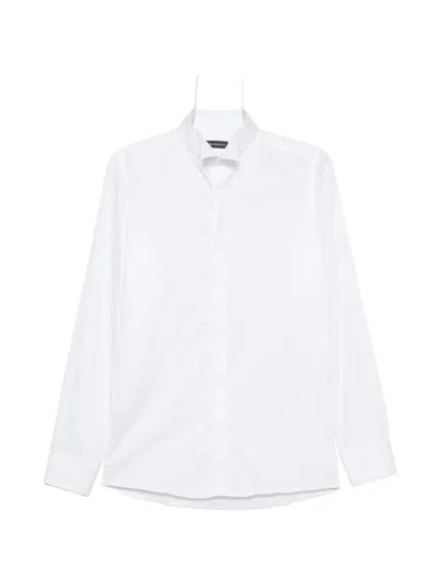 Carlo Pignatelli Wing-collar Concealed-fastening Shirt In White