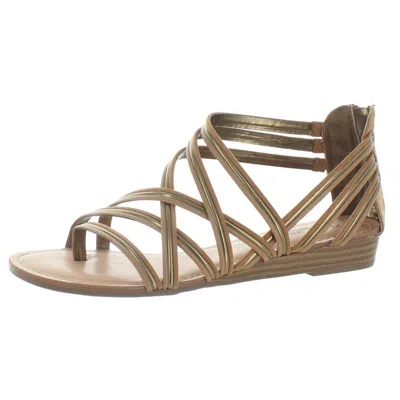 Carlos By Carlos Santana Amara 6 Womens Metallic Strappy Flats In Multi