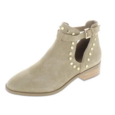 Carlos By Carlos Santana Blake Womens Suede Studded Booties In Neutral