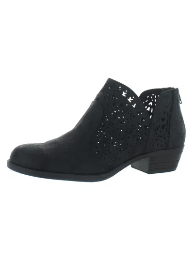 Carlos By Carlos Santana Bridgett Womens Faux Leather Almond Toe Booties In Black