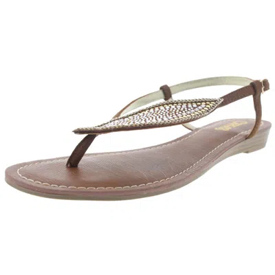 Carlos By Carlos Santana Laverne Womens Metallic Rhinestones Slingback Sandals In Brown